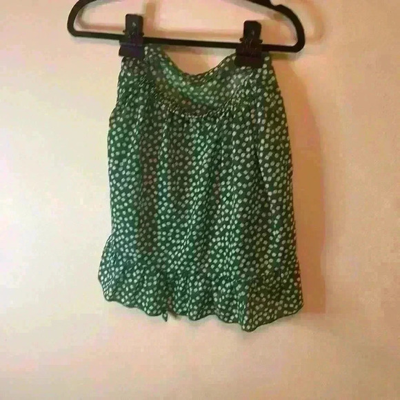 Shein Green with White Floral Pattern Skirt XS 100% Polyester - Picture 2 of 4